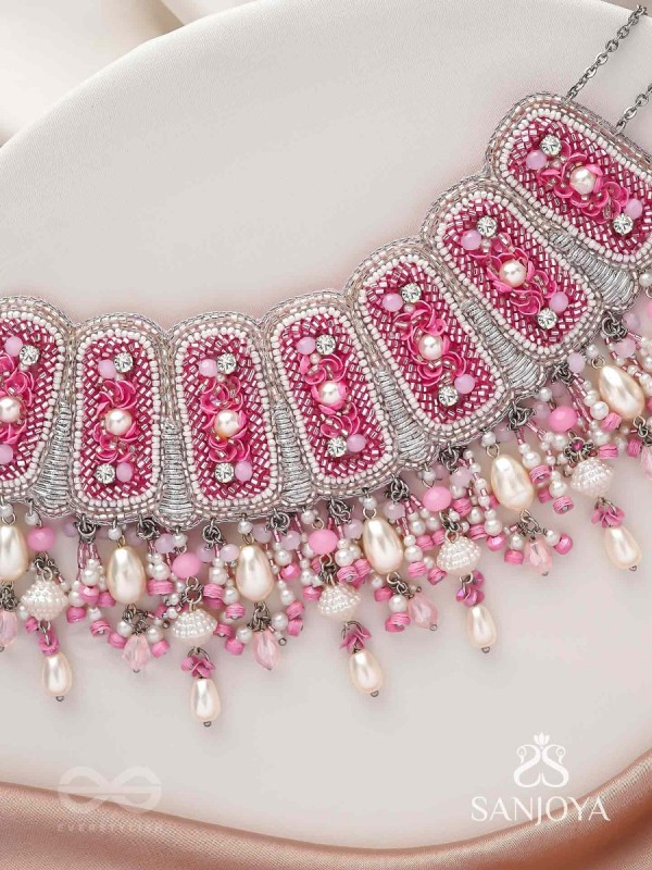 Bhavaneri- Dance In The Heaven- Pearls, Cutdana And Beads Hand Embroidered Choker Neckpiece