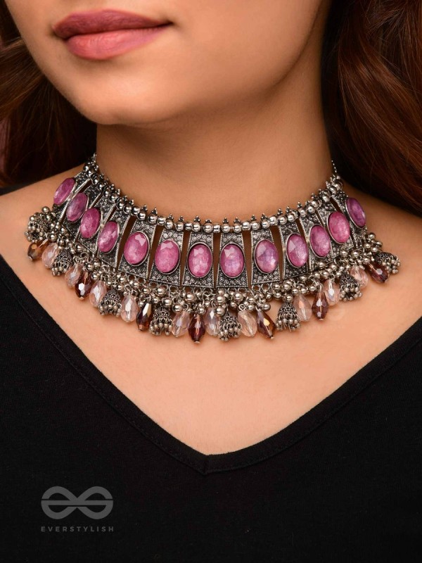 The Coral Dreams - Statement Embellished Oxidised Neckpiece
