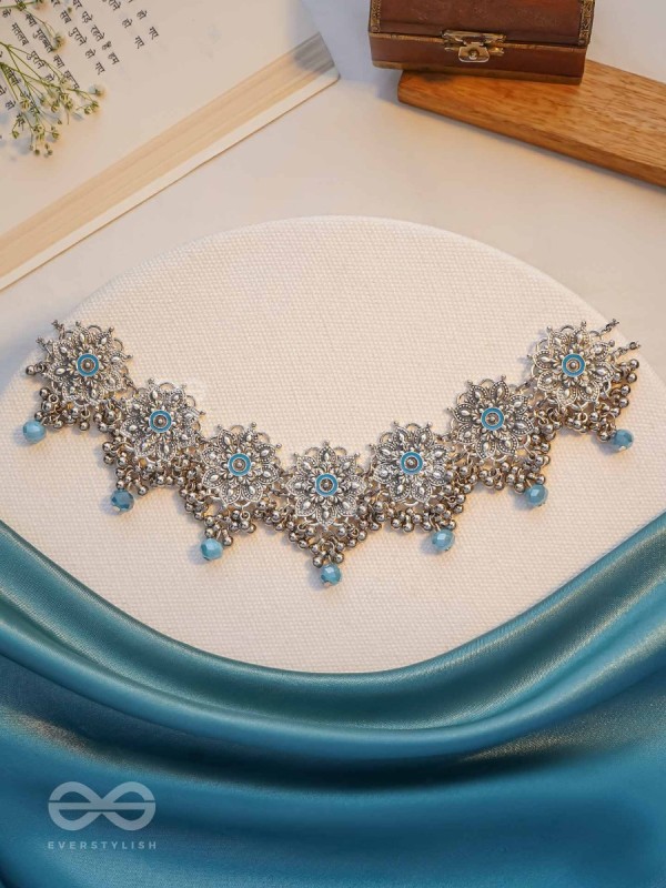 Heavenly Skies - Enamelled Oxidised Neckpiece