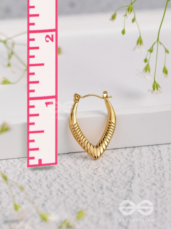 Shimmer Drops - Golden Stainless Steel Earrings With Anti-Tarnish Coating