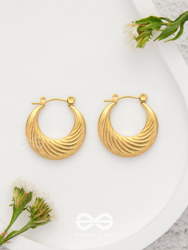 Charming Sunlight - Golden Stainless Steel Earrings With Anti-Tarnish Coating