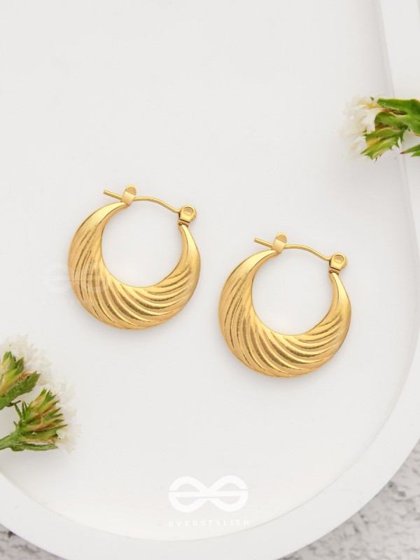 Charming Sunlight - Golden Stainless Steel Earrings With Anti-Tarnish Coating