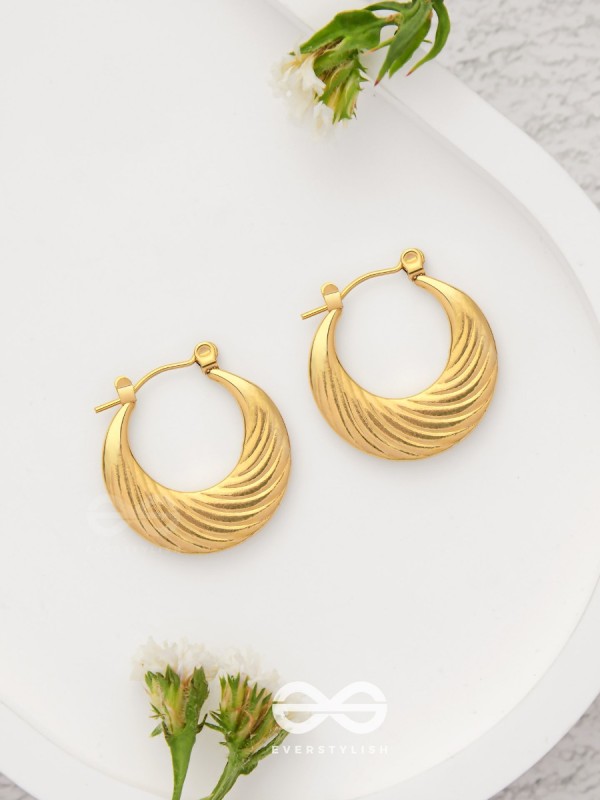 Charming Sunlight - Golden Stainless Steel Earrings With Anti-Tarnish Coating