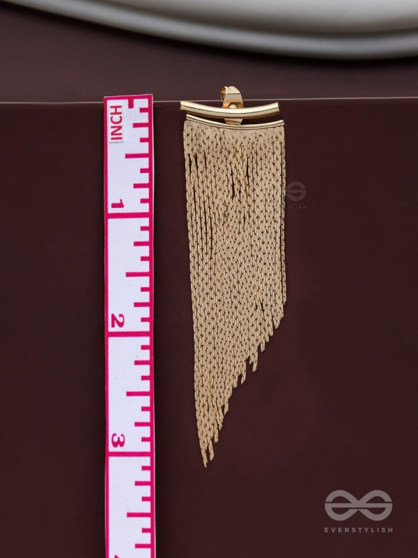 The Shimmering Shower - Golden Statement Ear Jacket