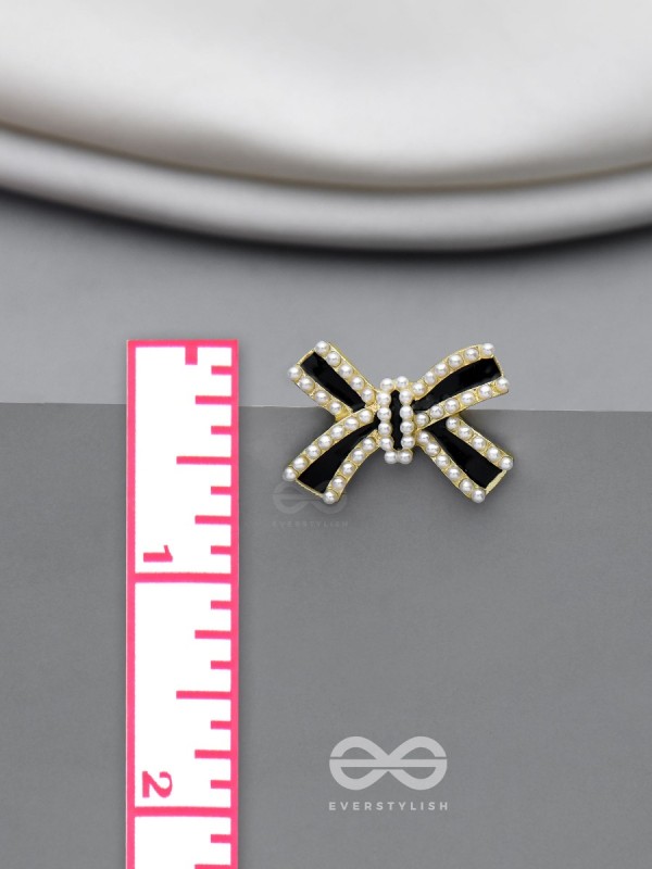 Knotty  And Nice - Golden Embellished Studs (Black)