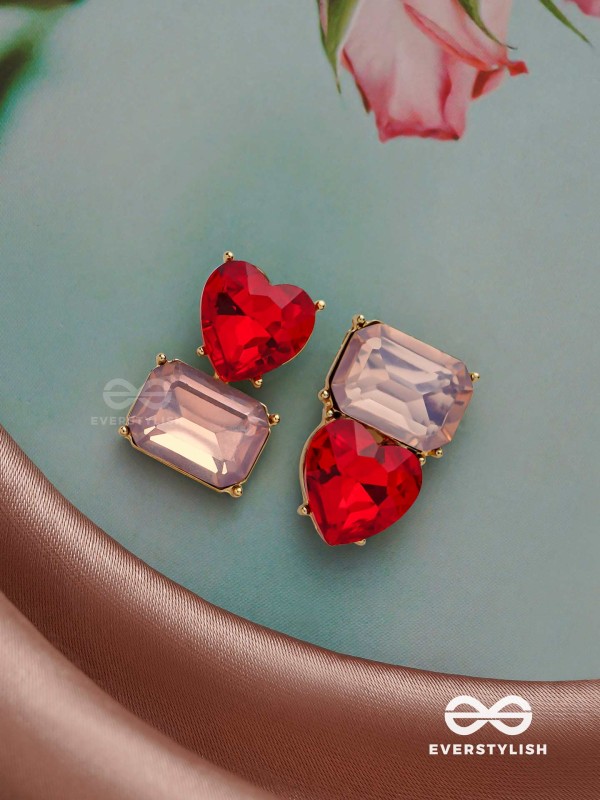 Crimson Lilac Lovebuds -Embellished Earrings 