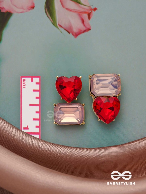 Crimson Lilac Lovebuds -Embellished Earrings 