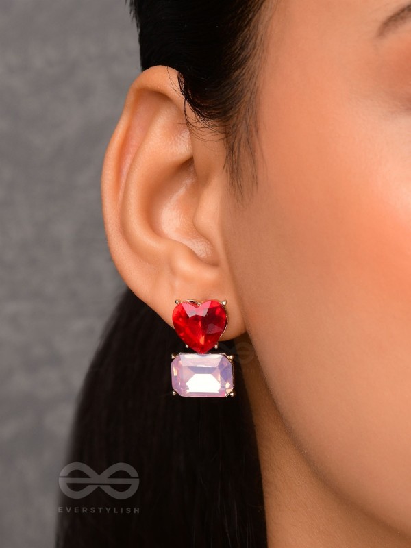 Crimson Lilac Lovebuds -Embellished Earrings 