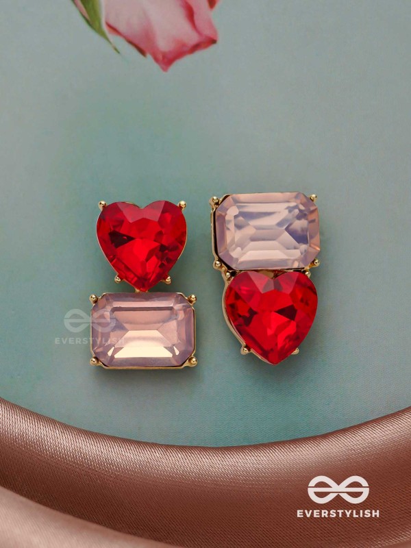 Crimson Lilac Lovebuds -Embellished Earrings 