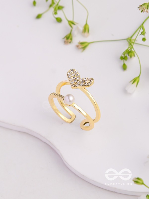 The Love Sparkle - Golden Embellished Ring 