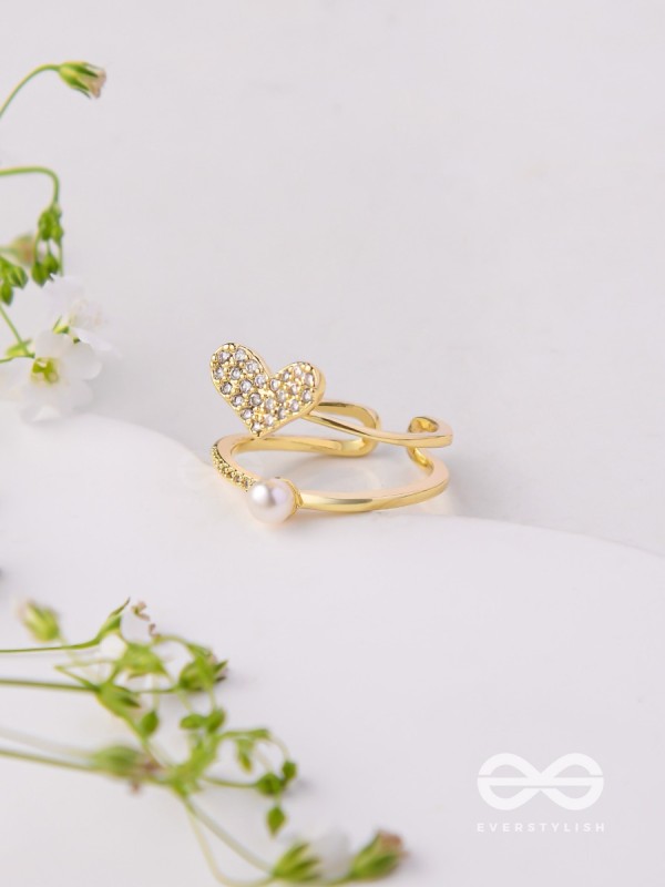 The Love Sparkle - Golden Embellished Ring 