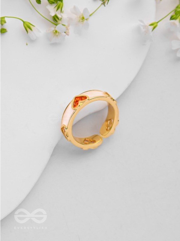 Adorable Affection - Heart Enamelled Ring 
