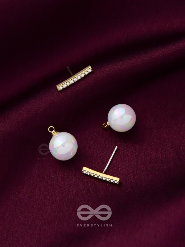 Modern Grace - Golden Embellished Ear Jackets