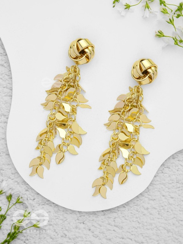 Dripping Leaves - Golden Earrings