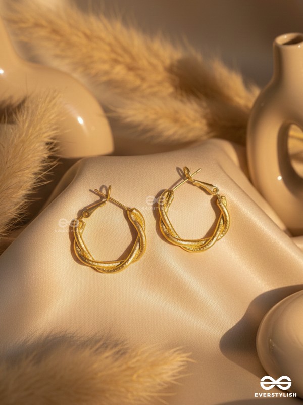 Twisted Tangos - Golden Hoop Earrings