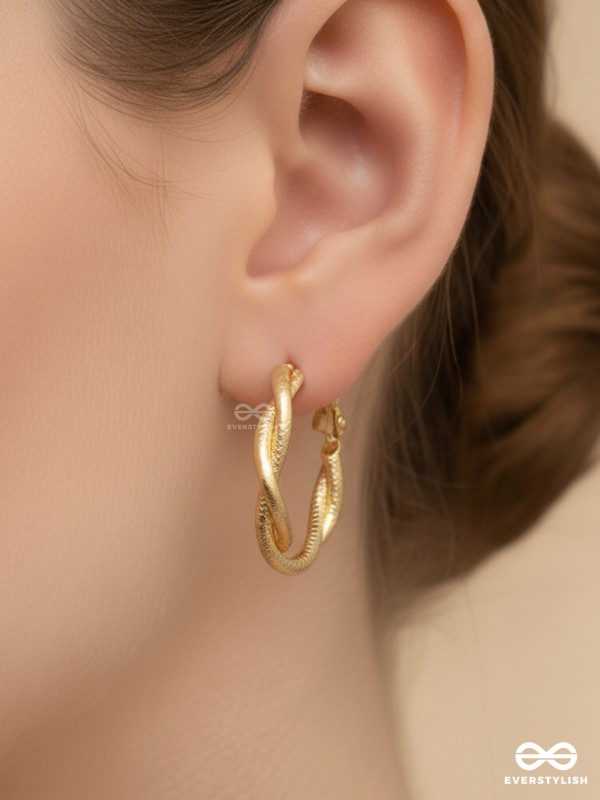 Twisted Tangos - Golden Hoop Earrings