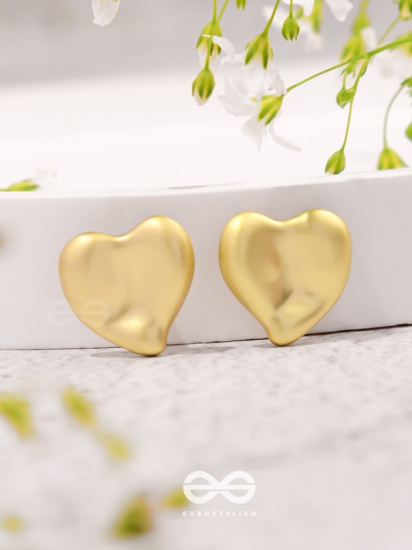 Love Affection - Golden Stud Earrings 