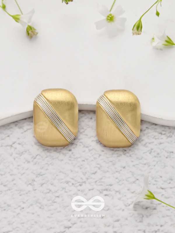 Classy Blocks - Golden Stud Earrings