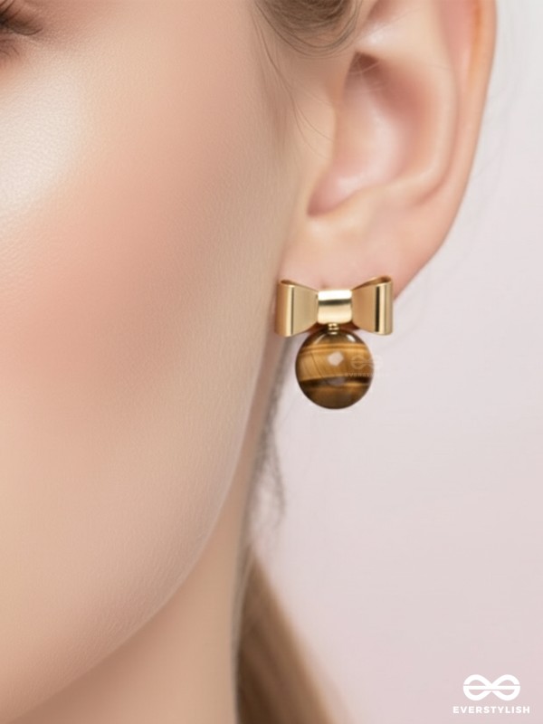 Earthy Bows - Golden Earrings