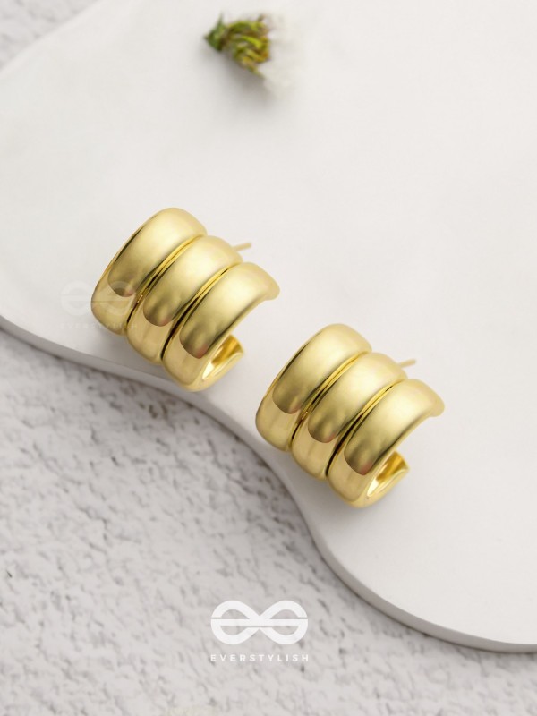 Twisted Trio - Golden Earrings