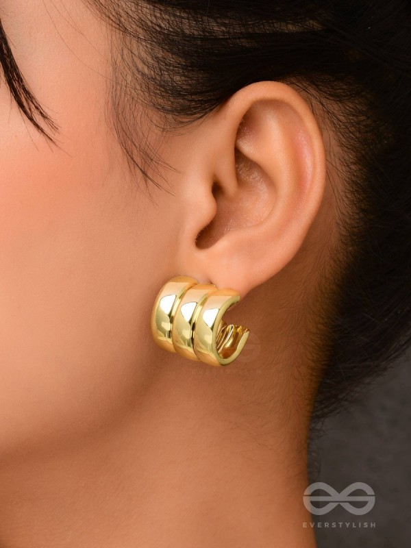 Twisted Trio - Golden Earrings