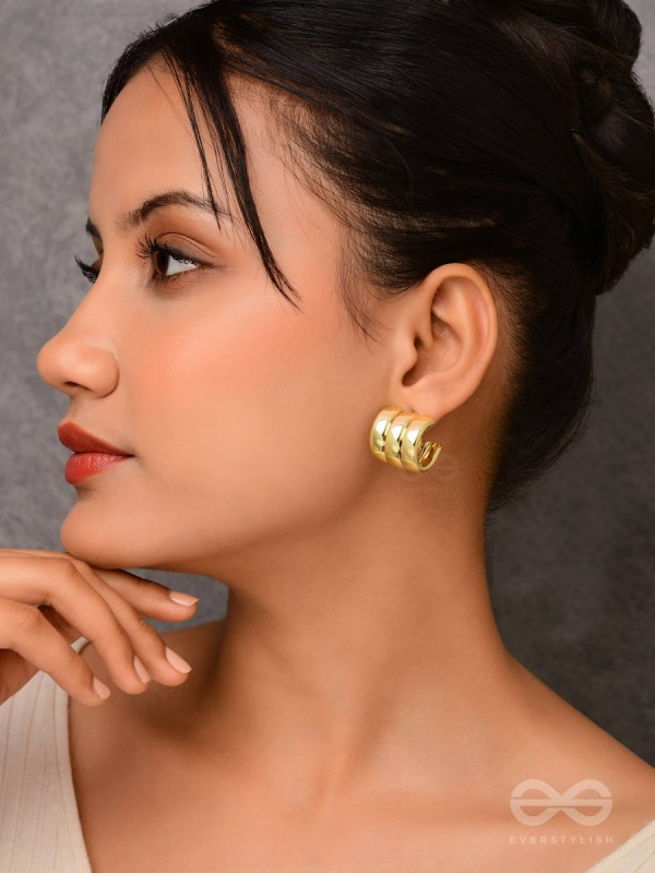 Twisted Trio - Golden Earrings