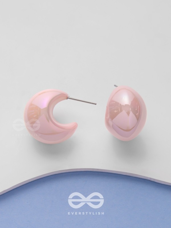 Groovy Arcs - Holographic Acrylic Earrings (Pink)