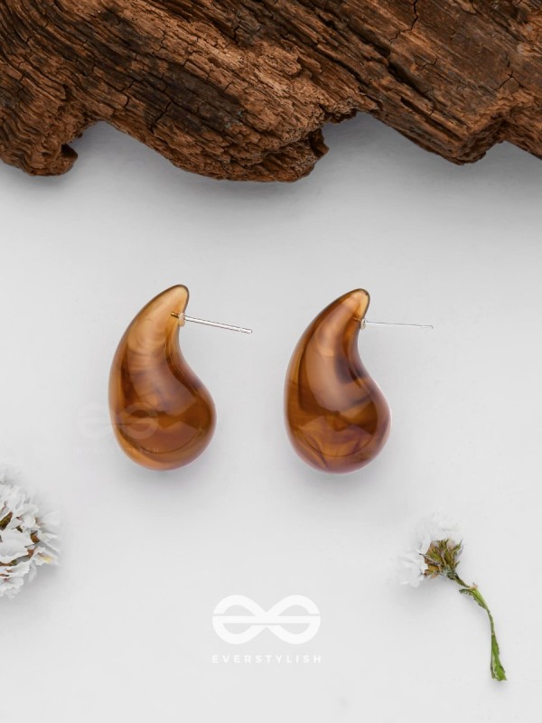 Chestnut Chic - Acrylic Earrings