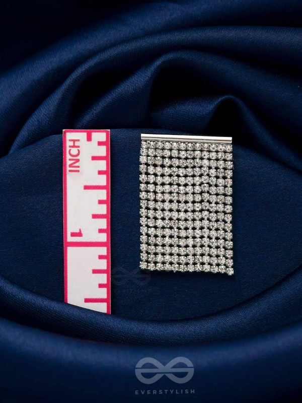 Starry Falls - Silver Embellished Earrings