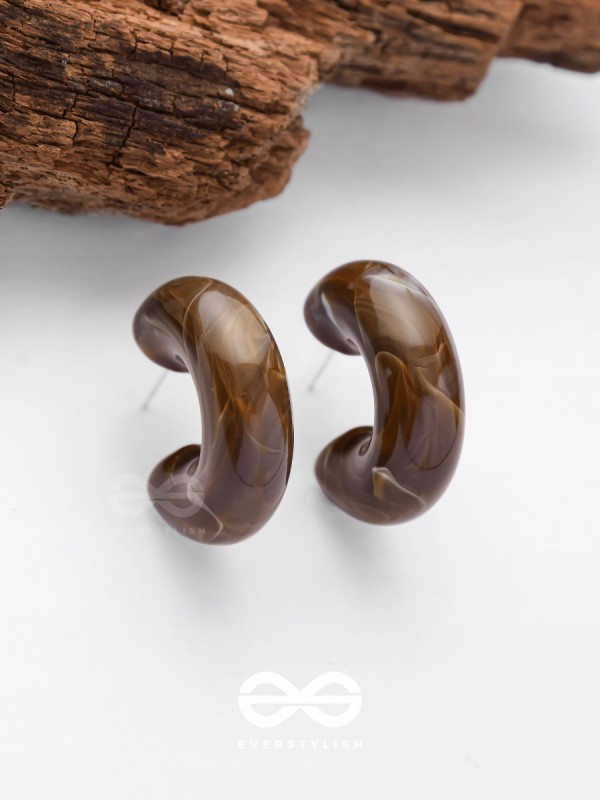 Coffee Curves - Acrylic Earrings
