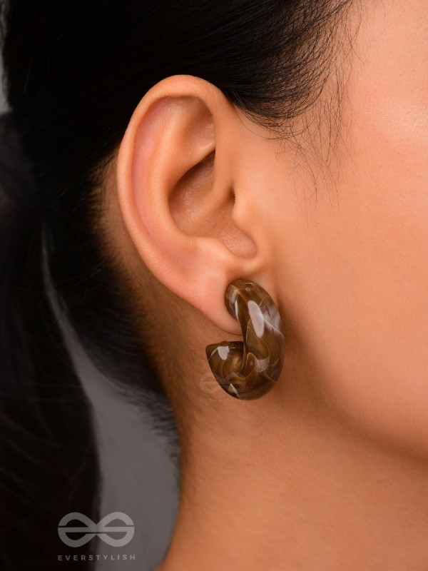 Coffee Curves - Acrylic Earrings