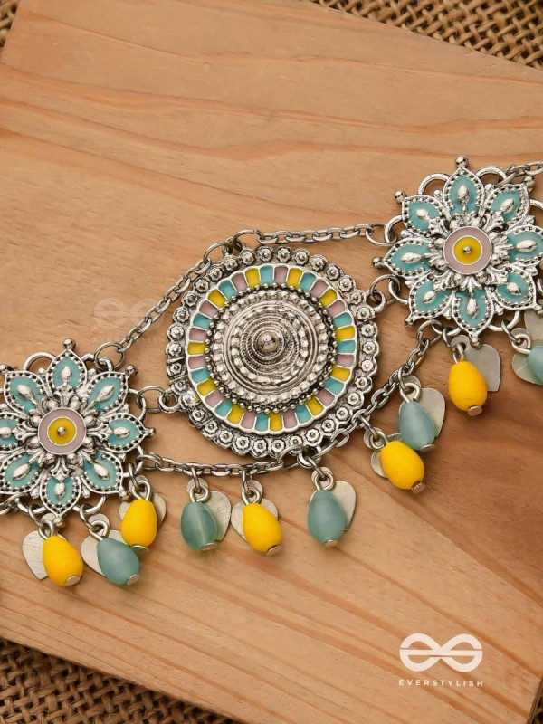 The Playful Skies - Enamelled Oxidised Choker Neckpiece