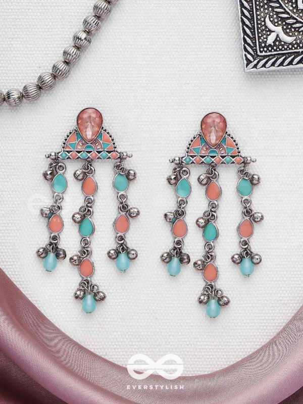 The Umbrella Sprinkles- Enamelled Oxidised Earrings