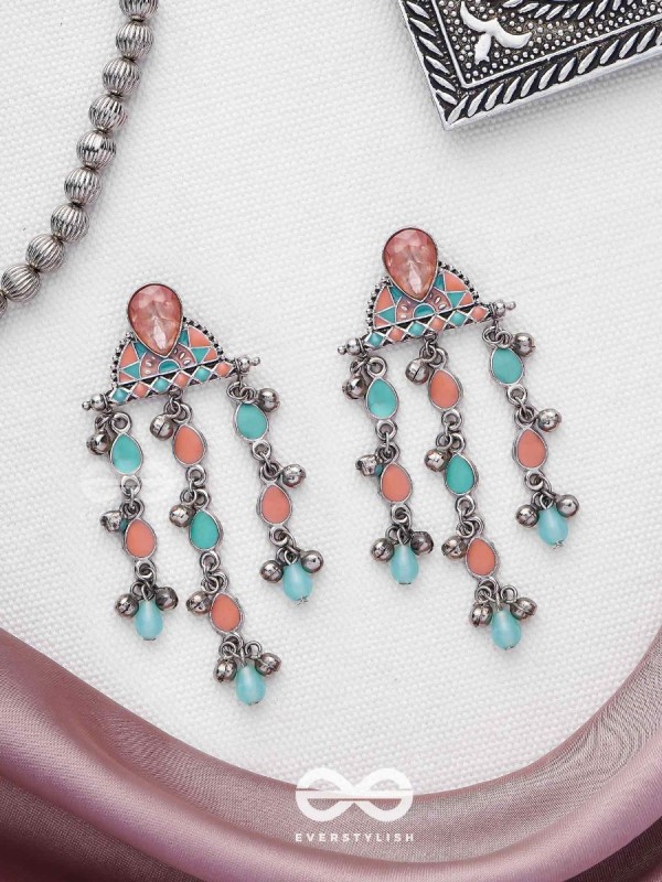 The Umbrella Sprinkles- Enamelled Oxidised Earrings