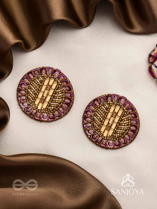 Anantya- The Infinity Loop- Sequins And Beads Hand Embroidered Earrings