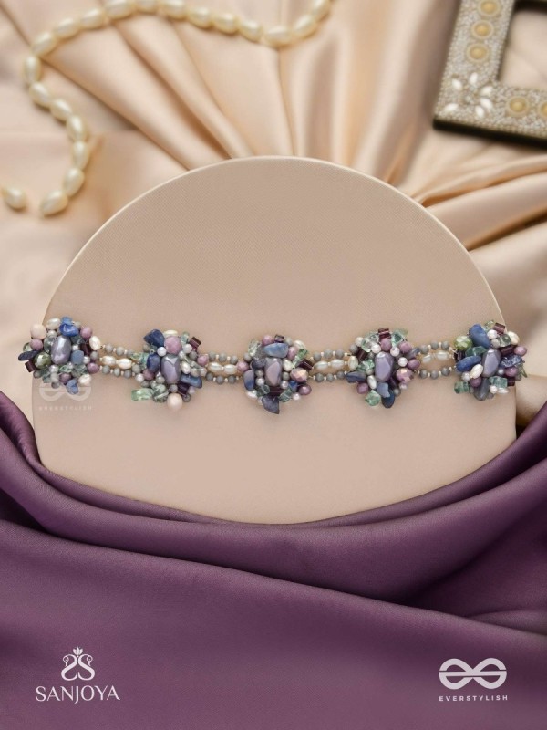 Devasesa- Remnants Of The Sea- Beads And Stones Hand Embroidered Necklace