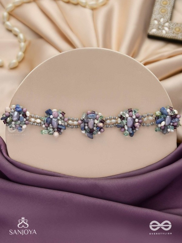 Devasesa- Remnants Of The Sea- Beads And Stones Hand Embroidered Necklace