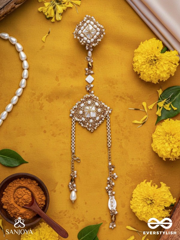 Abhyupayan - Gift From The Heavens - Beads, Pearls Glass Drops Hand Embroidered Haathphool