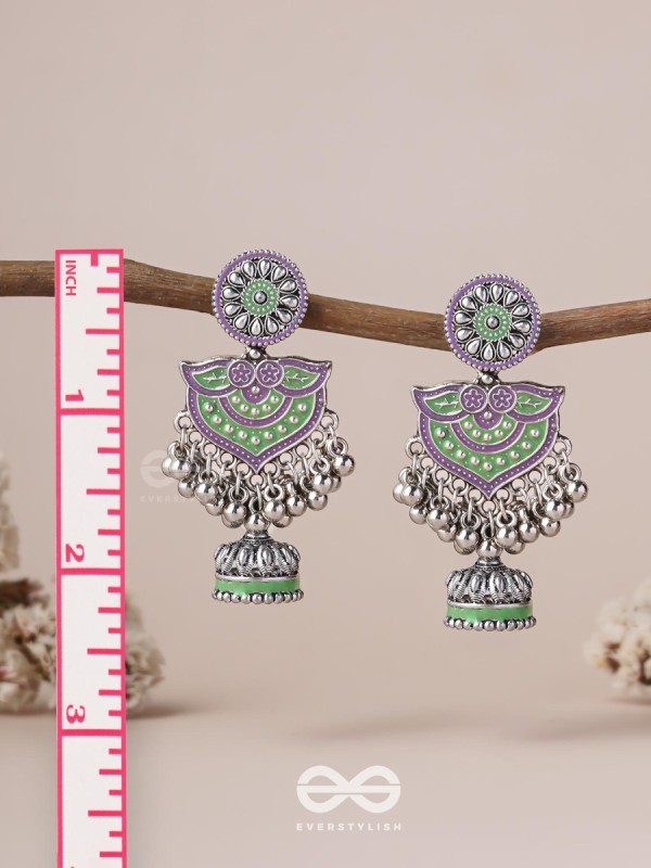 The Forest Lake- Enamelled Oxidised Earrings