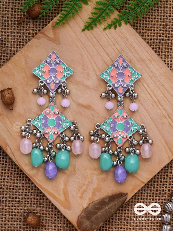 The Pastel Delights - Enamelled Oxidised Earrings