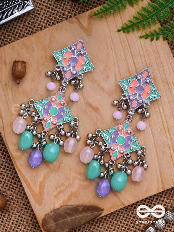 The Pastel Delights - Enamelled Oxidised Earrings