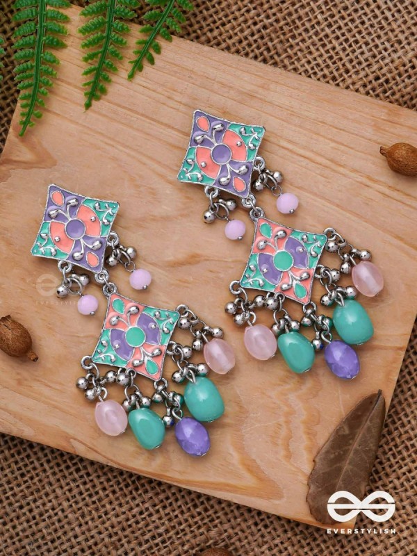 The Pastel Delights - Enamelled Oxidised Earrings