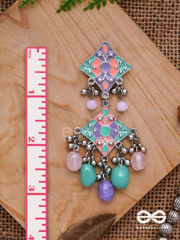 The Pastel Delights - Enamelled Oxidised Earrings
