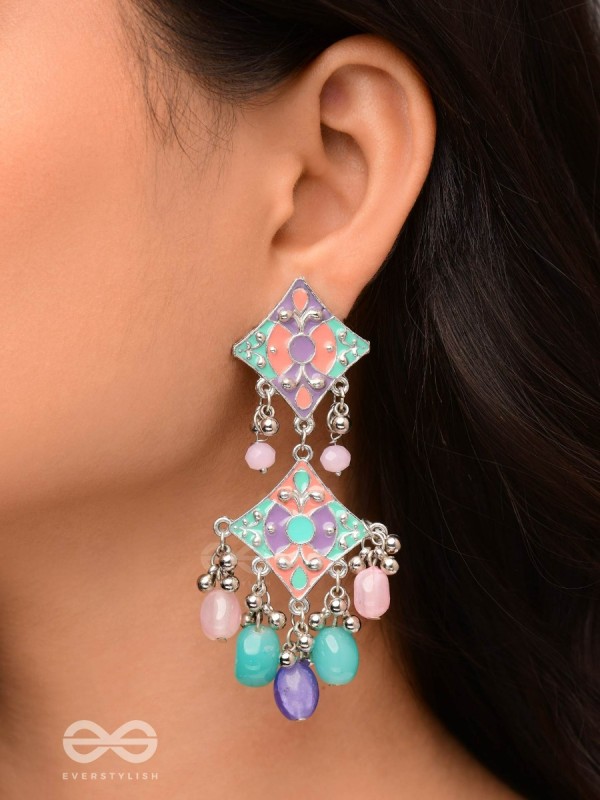 The Pastel Delights - Enamelled Oxidised Earrings