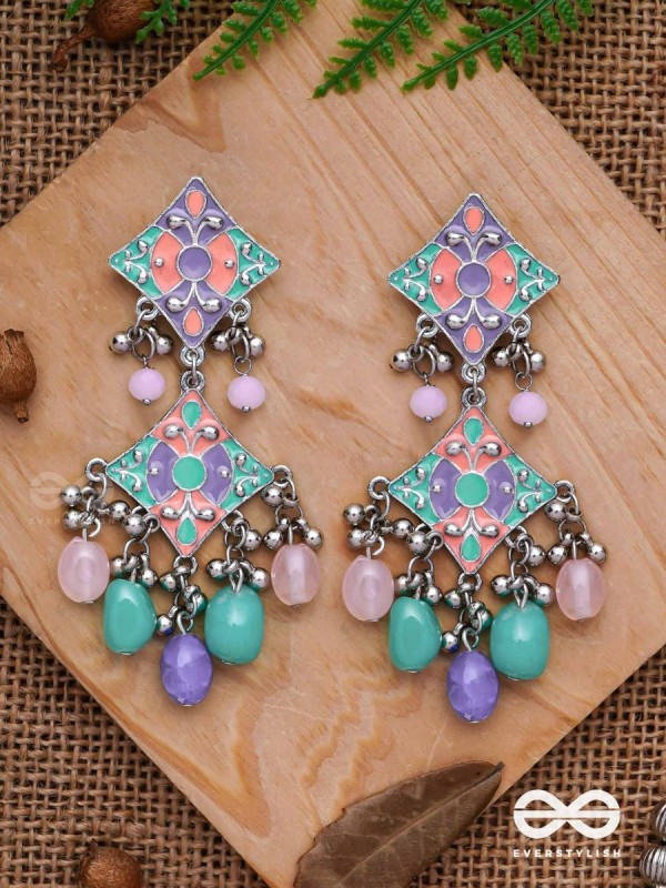 The Pastel Delights - Enamelled Oxidised Earrings