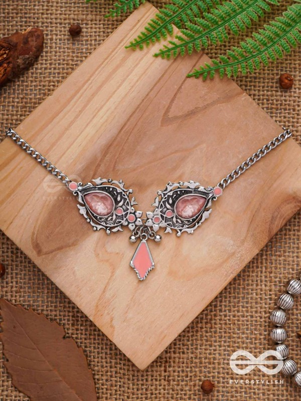 The Rosy Reminiscence - Enamelled Oxidised Choker Neckpiece