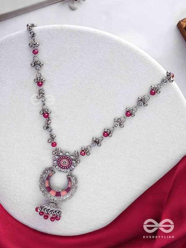 The Crimson Celebrations - Enamelled Oxidised Neckpiece