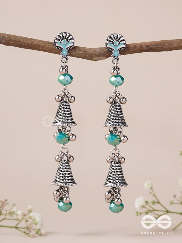 The Marine Carillons - Enamelled Oxidised Earrings