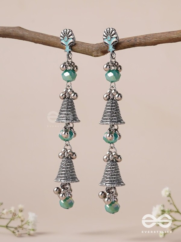 The Marine Carillons - Enamelled Oxidised Earrings