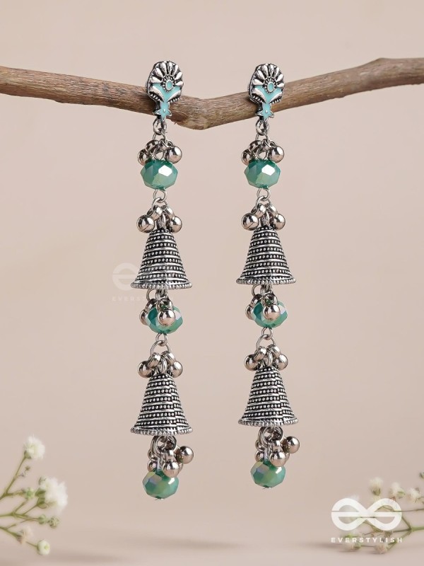 The Marine Carillons - Enamelled Oxidised Earrings